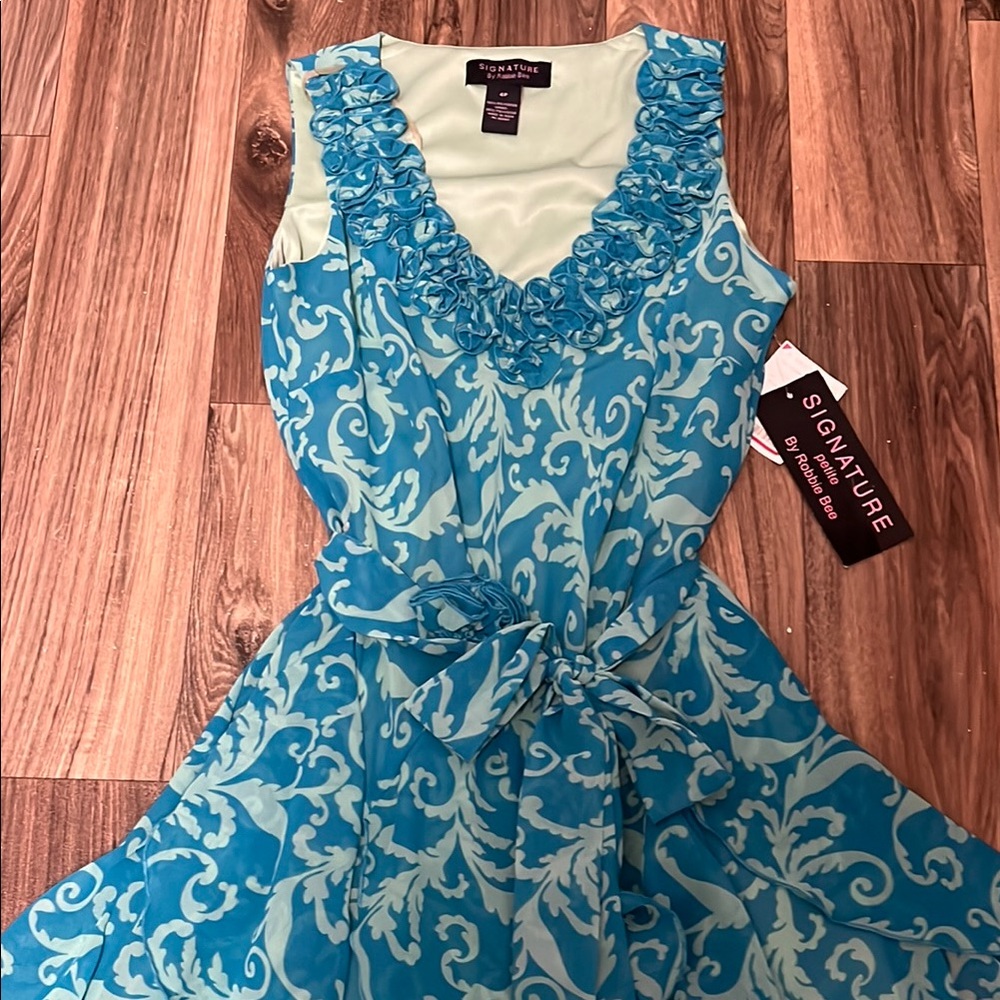Signature Blue Sleeveless Dress